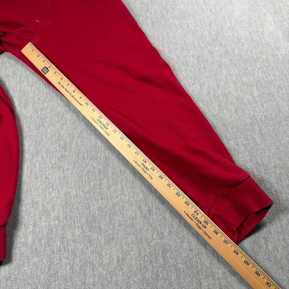 True Religion Sweatpants Mens L Red Horseshoe Logo Fleece Elastic Cuff Jogger